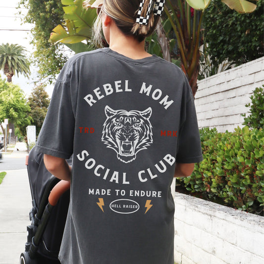 Rebel Mom Social Club Front & Back | Comfort Tee - Coco & Rho