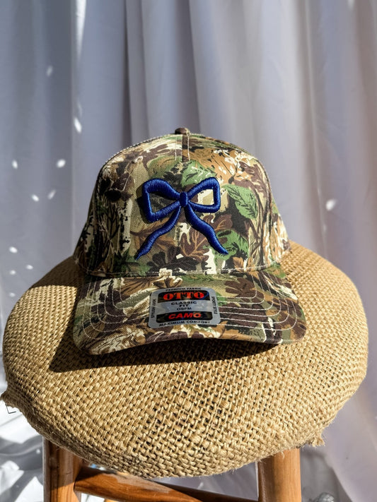 Bow Camo- Trucker Hat Royal Blue