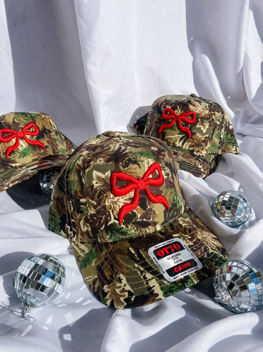 Christmas Bow Camo- Trucker Hat