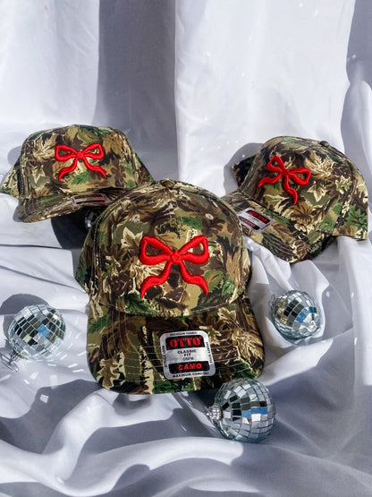 Christmas Bow Camo- Trucker Hat