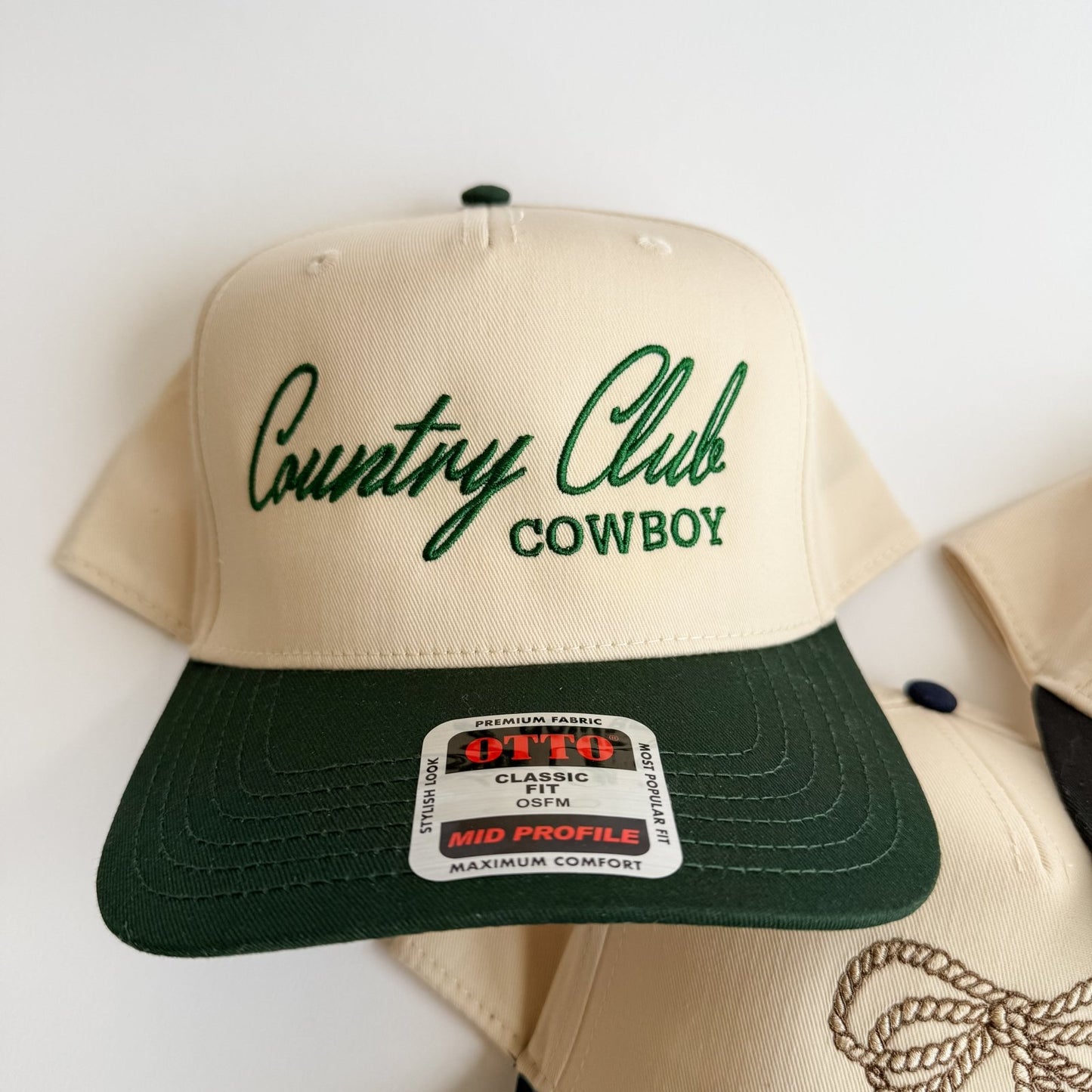 Country Club Cowboy- Trucker Hat Dark Green