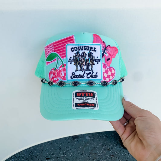 Cowgirl Social Club aqua - Trucker Hat