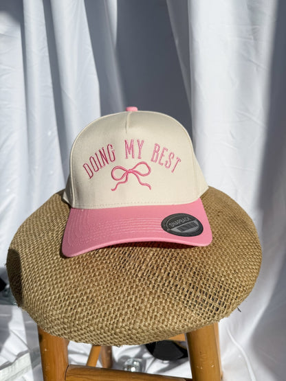 Doing My Best- Trucker Hat cream/pink