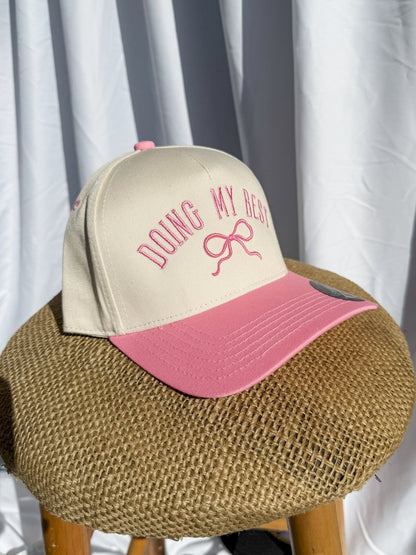 Doing My Best- Trucker Hat cream/pink