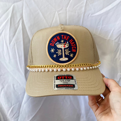 Down The Hatch Khaki- Trucker Hat