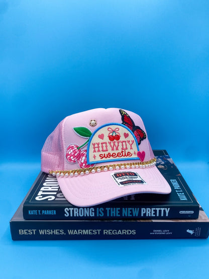 Howdy Sweetie Disco Light Pink- Trucker Hat