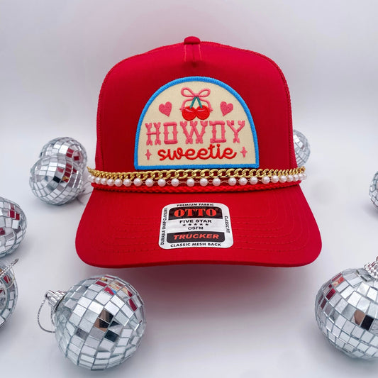 Howdy Sweetie Red- Trucker Hat