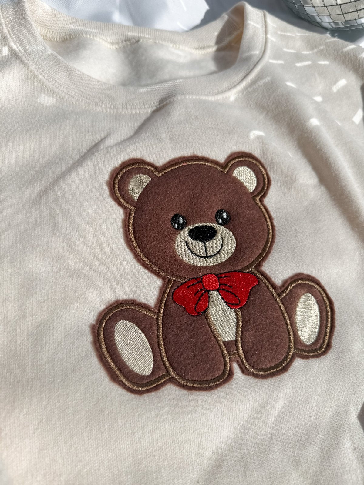 Teddy Bear - Embroidered Crewneck Cream